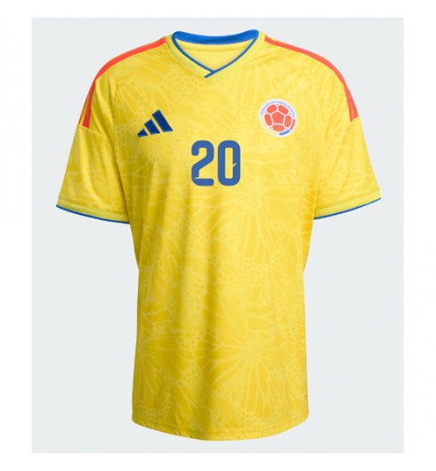 Koszulka piłkarska Kolumbia Juan Fernando Quintero #20 Koszulka Podstawowej MŚ 2026 Krótki Rękaw 2 Koszulka piłkarska Kolumbia Juan Fernando Quintero #20 Koszulka Podstawowej MŚ 2026 Krótki Rękaw