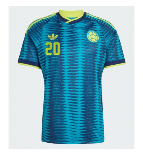 Koszulka piłkarska Kolumbia Juan Fernando Quintero #20 Koszulka Wyjazdowej MŚ 2026 Krótki Rękaw 2 Koszulka piłkarska Kolumbia Juan Fernando Quintero #20 Koszulka Wyjazdowej MŚ 2026 Krótki Rękaw