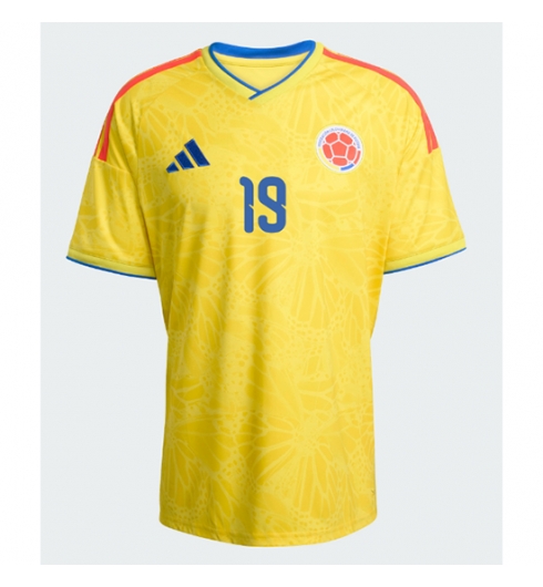 Koszulka piłkarska Kolumbia Rafael Santos Borre #19 Koszulka Podstawowej MŚ 2026 Krótki Rękaw 2 Koszulka piłkarska Kolumbia Rafael Santos Borre #19 Koszulka Podstawowej MŚ 2026 Krótki Rękaw