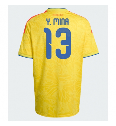 Koszulka piłkarska Kolumbia Yerry Mina #13 Koszulka Podstawowej MŚ 2026 Krótki Rękaw Koszulka piłkarska Kolumbia Yerry Mina #13 Koszulka Podstawowej MŚ 2026 Krótki Rękaw