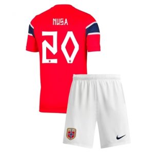 Koszulka piłkarska Norwegia Antonio Nusa #20 Koszulka Podstawowej dziecięce MŚ 2026 +Krótkie Spodenk
