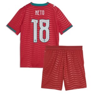 Koszulka piłkarska Portugalia Pedro Neto #18 Koszulka Podstawowej dziecięce MŚ 2026 +Krótkie Spodenk
