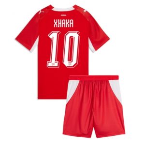 Koszulka piłkarska Szwajcaria Granit Xhaka #10 Koszulka Podstawowej dziecięce MŚ 2026 +Krótkie Spodenk