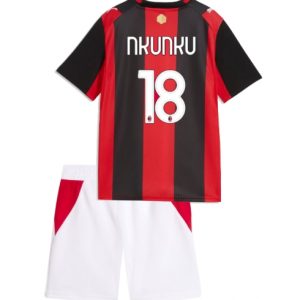 Koszulka piłkarska AC Milan Christopher Nkunku #18 Koszulka Podstawowej dziecięce 2026-27 Krótki Rękaw (+ Krótkie spodenki)