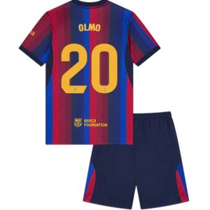 Koszulka piłkarska Barcelona Dani Olmo #20 Koszulka Podstawowej dziecięce 2026-27 Krótki Rękaw (+ Krótkie spodenki)