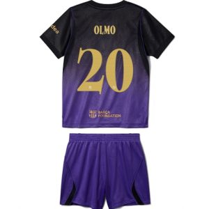 Koszulka piłkarska Barcelona Dani Olmo #20 Koszulka Wyjazdowej dziecięce 2026-27 Krótki Rękaw (+ Krótkie spodenki)