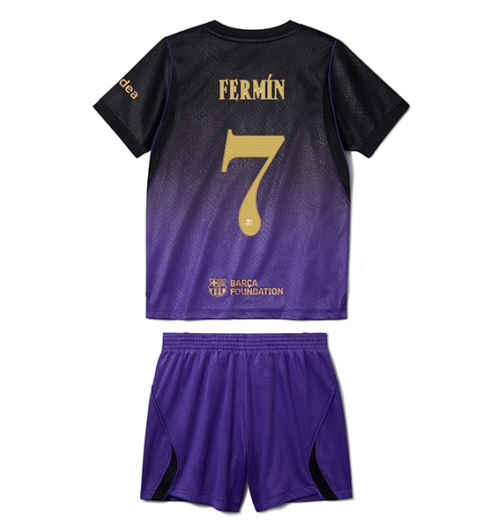 Koszulka piłkarska Barcelona Fermin Lopez #7 Koszulka Wyjazdowej dziecięce 2026-27 Krótki Rękaw (+ Krótkie spodenki) Koszulka piłkarska Barcelona Fermin Lopez #7 Koszulka Wyjazdowej dziecięce 2026-27 Krótki Rękaw (+ Krótkie spodenki)