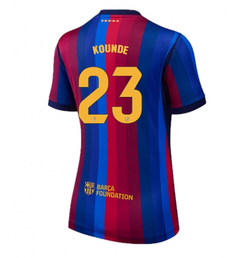 Koszulka piłkarska Barcelona Jules Kounde #23 Koszulka Podstawowej damskie 2026-27 Krótki Rękaw Koszulka piłkarska Barcelona Jules Kounde #23 Koszulka Podstawowej damskie 2026-27 Krótki Rękaw