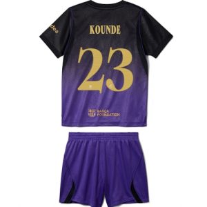 Koszulka piłkarska Barcelona Jules Kounde #23 Koszulka Wyjazdowej dziecięce 2026-27 Krótki Rękaw (+ Krótkie spodenki)