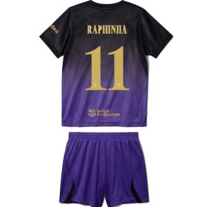 Koszulka piłkarska Barcelona Raphinha Belloli #11 Koszulka Wyjazdowej dziecięce 2026-27 Krótki Rękaw (+ Krótkie spodenki)