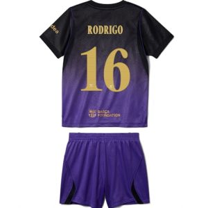 Koszulka piłkarska Barcelona Rodri Hernandez #16 Koszulka Wyjazdowej dziecięce 2026-27 Krótki Rękaw (+ Krótkie spodenki)